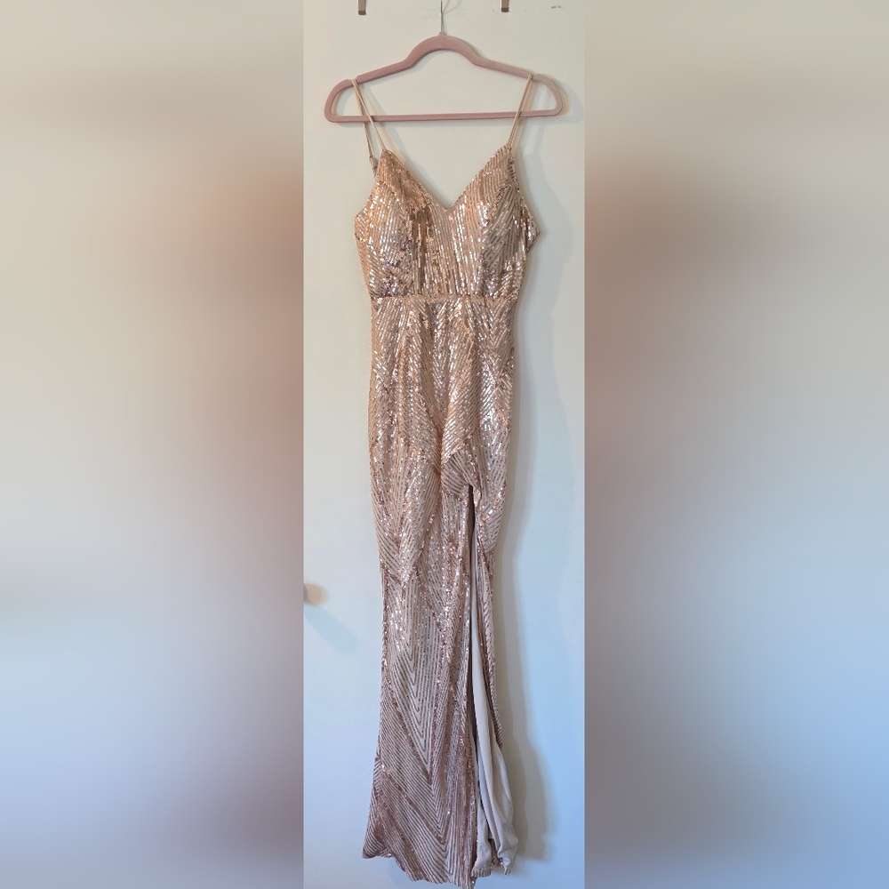 SHEIN Rose Gold Sequin Dress